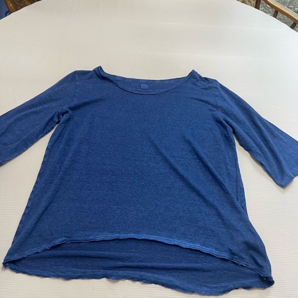 120% Lino Women’s Cobalt Blue Blouse Top Size XL